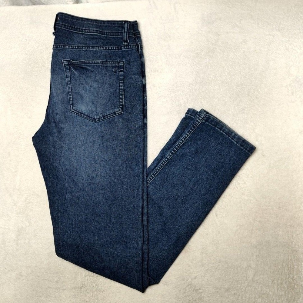 The Perfect Jean Nyc Jeans Mens 36x36 Blue Skinny Dark‎ Wash Stretch 5 Pocket